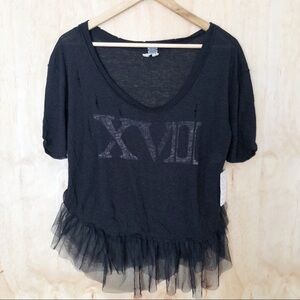 Free people | black distressed top